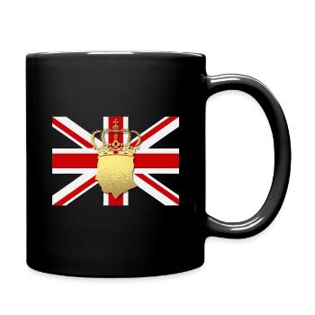 Britischer König Krönung Charles England Flagge - Tasse einfarbig - Schwarz - Rechts