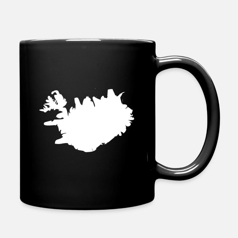 Island Landkarte Flagge - Tasse einfarbig - Schwarz