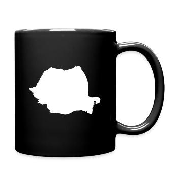 Drapeau de carte Roumanie - Mug uni - noir - Droite
