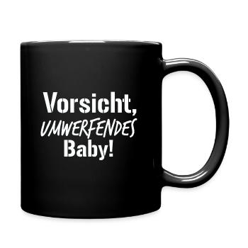 Babysprüche - Tasse einfarbig - Schwarz - Rechts