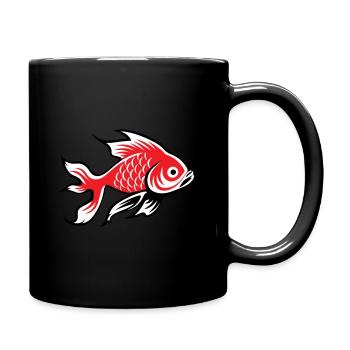 Poisson koï - Mug uni - noir - Droite