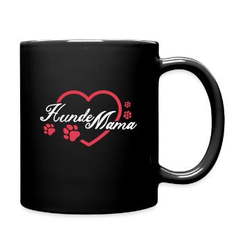 Hunde Mama Hundehalterin Geschenkidee - Tasse einfarbig - Schwarz - Rechts
