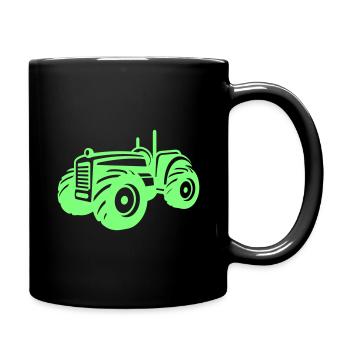 Traktor Fahrzeug - Tasse einfarbig - Schwarz - Rechts