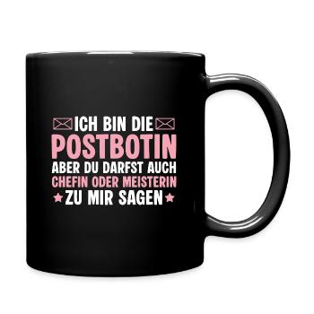 Postbotin Chefin oder Meisterin - Briefträgerin - Tasse einfarbig - Schwarz - Rechts