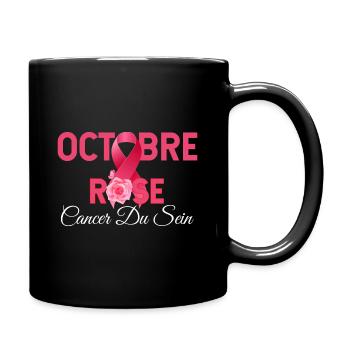 Octobre rose Idée cadeau femme lutte contre cancer - Mug uni - noir - Droite