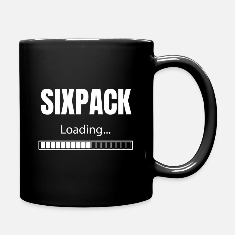 Lustiges Sport Gym Workout Sixpack Geschenk - Tasse einfarbig - Schwarz