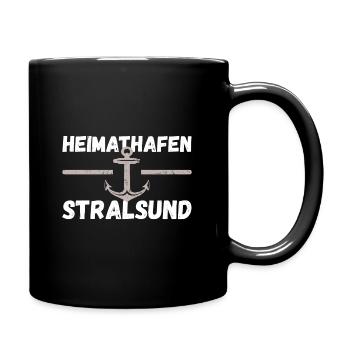 Heimathafen Stralsund - Tasse einfarbig - Schwarz - Rechts