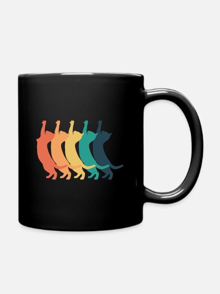 Katzen bunt - Tasse einfarbig - Schwarz