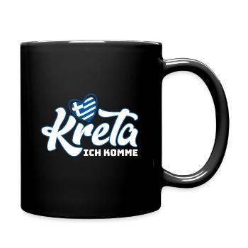 Kreta ich komme Griechenland Urlaub - Tasse einfarbig - Schwarz - Rechts