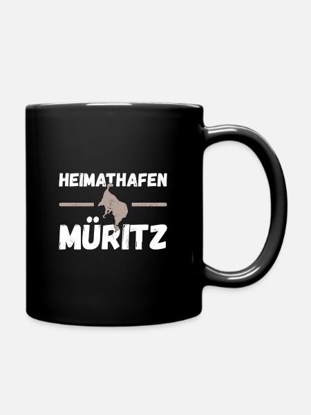 Heimathafen Müritz - Tasse einfarbig - Schwarz