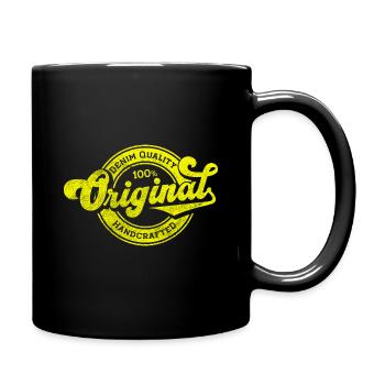 Denim original qualité rétro vintage jaune - Mug uni - noir - Droite