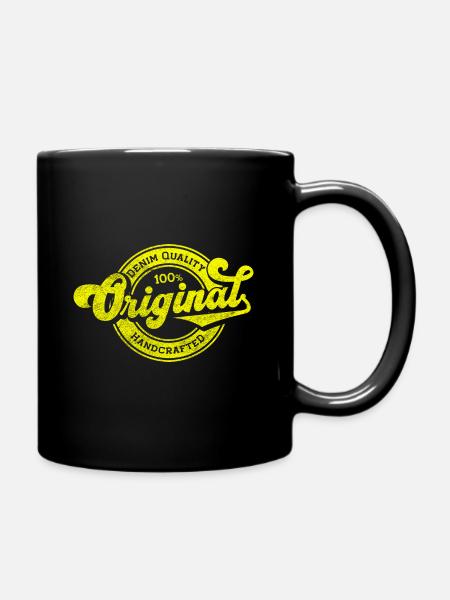 Original denim quality retro vintage yellow - Full Colour Mug - black