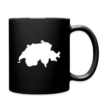 Drapeau de la carte Suisse - Mug uni - noir - Droite