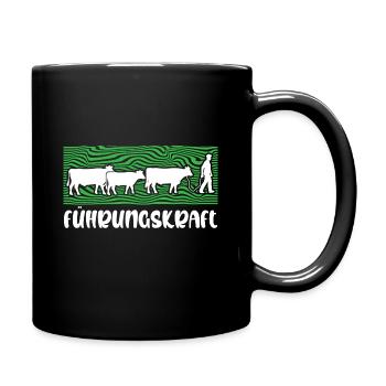 Führungskraft Kühe Landwirt Bauer Geschenkidee - Tasse einfarbig - Schwarz - Rechts
