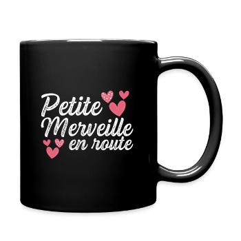 Little Wonder On The Road Future Pregnancy Gift - Full Colour Mug - black - Right