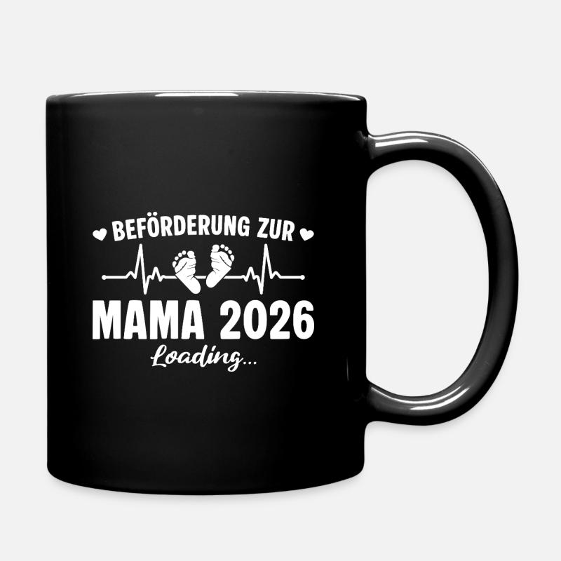 Werdende Mama 2026 - Schwangerschaftsverkündung - Tasse einfarbig - Schwarz