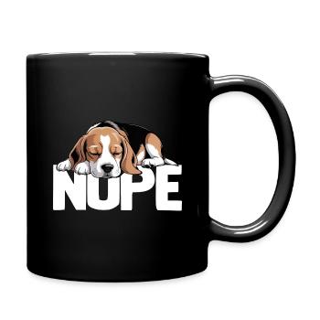 Nope Beagle Dog - Full Colour Mug - black - Right