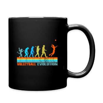 Volleyball Evolution retro gift - Full Colour Mug - black - Right