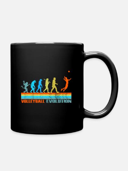 Volleyball Evolution retro Geschenk - Tasse einfarbig - Schwarz