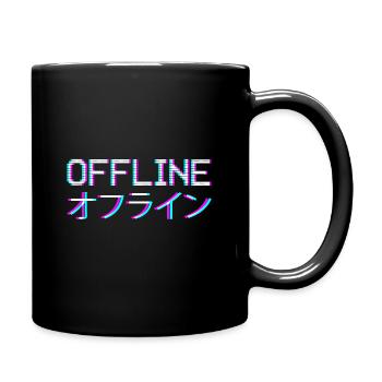 Vaporwave Aesthetic Offline - Tasse einfarbig - Schwarz - Rechts