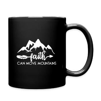 Glaube kann Berge versetzen Faith Geschenk Tee - Tasse einfarbig - Schwarz - Rechts