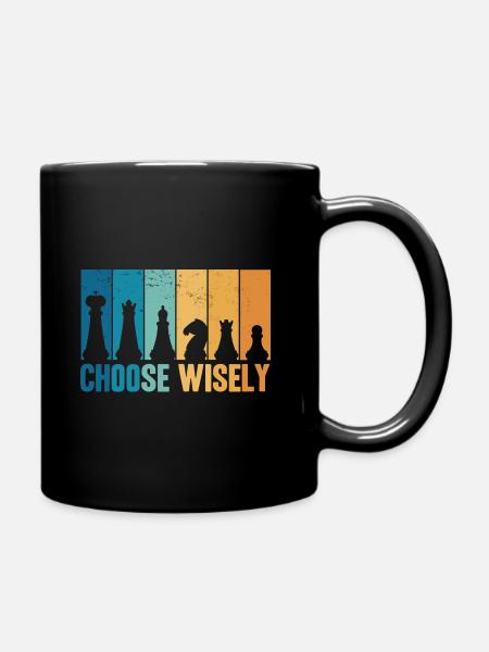 Chess Pieces Vintage Chess Chess Game - Full Colour Mug - black