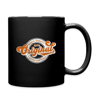 Denim original de qualité rétro vintage orange blanc - Mug uni - noir - Droite