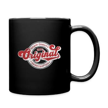 Denim original de qualité rétro vintage rouge blanc - Mug uni - noir - Droite