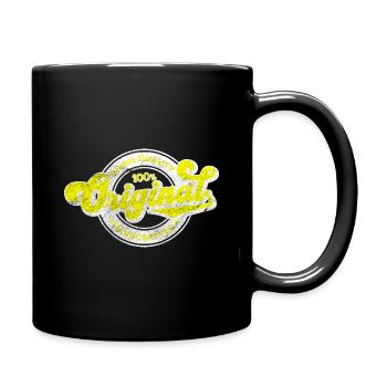 Original denim qualité rétro vintage jaune blanc - Mug uni - noir - Droite