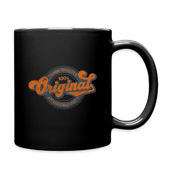 Denim original qualité rétro vintage bleu orange - Mug uni - noir - Droite