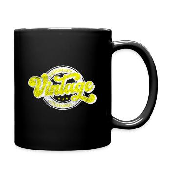 Legendäre Vintage Denim Kleidung retro gelb - Tasse einfarbig - Schwarz - Rechts
