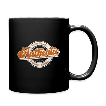 Authentic pure denim premium product retro orange - Full Colour Mug - black - Right