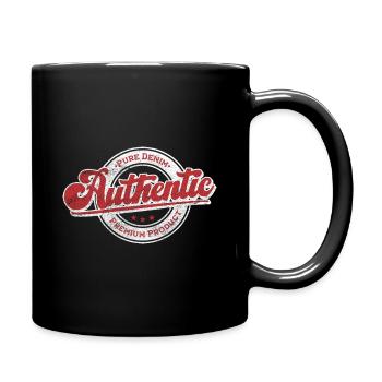 Authentic pure denim premium product retro red - Full Colour Mug - black - Right