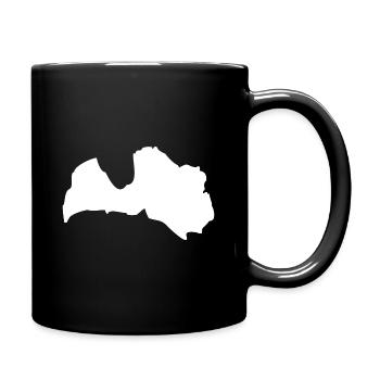 Latvia map flag - Full Colour Mug - black - Right