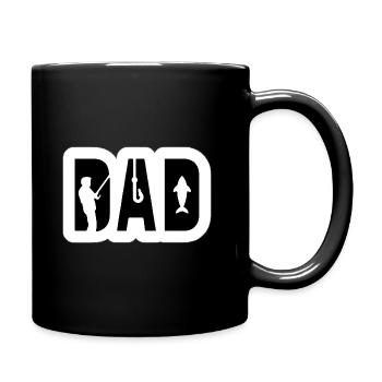 Dad Angeln Papa See Urlaub Petri Heil Wasser Rute - Tasse einfarbig - Schwarz - Rechts