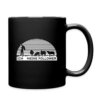 Ich Meine Follower Schafhirte Schäfer Hirte Schafe - Tasse einfarbig - Schwarz - Rechts
