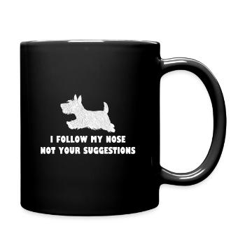 Scottish Terrier Ich bin meine Nase - Tasse einfarbig - Schwarz - Rechts
