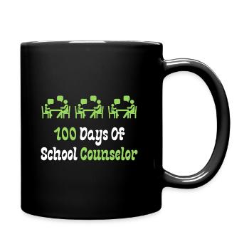 100 Days Of School Counselor - Full Colour Mug - black - Right