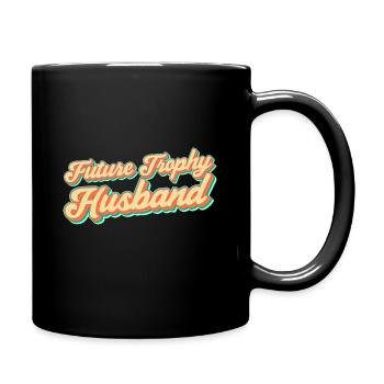 Husband Groom Marriage Engagement Gift Idea - Full Colour Mug - black - Right