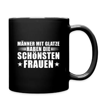Männer mit Glatze haben die schönsten Frauen - Tasse einfarbig - Schwarz - Rechts