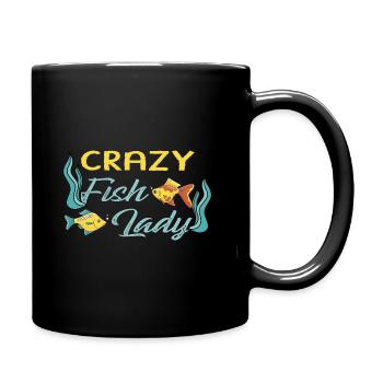Crazy Fish Lady Fish Tank Aquarist Fish Keeper - Full Colour Mug - black - Right
