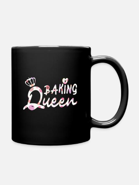 Baking Queen personalisierbar - Tasse einfarbig - Schwarz