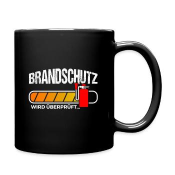 Brandschutz überprüft Brandschutzbeauftragter - Tasse einfarbig - Schwarz - Rechts