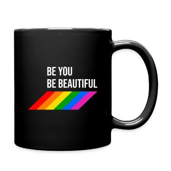 LGBTQIA Beautiful Rainbow - Tasse einfarbig - Schwarz - Rechts