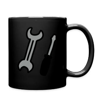 Werkzeuge - Tasse einfarbig - Schwarz - Rechts