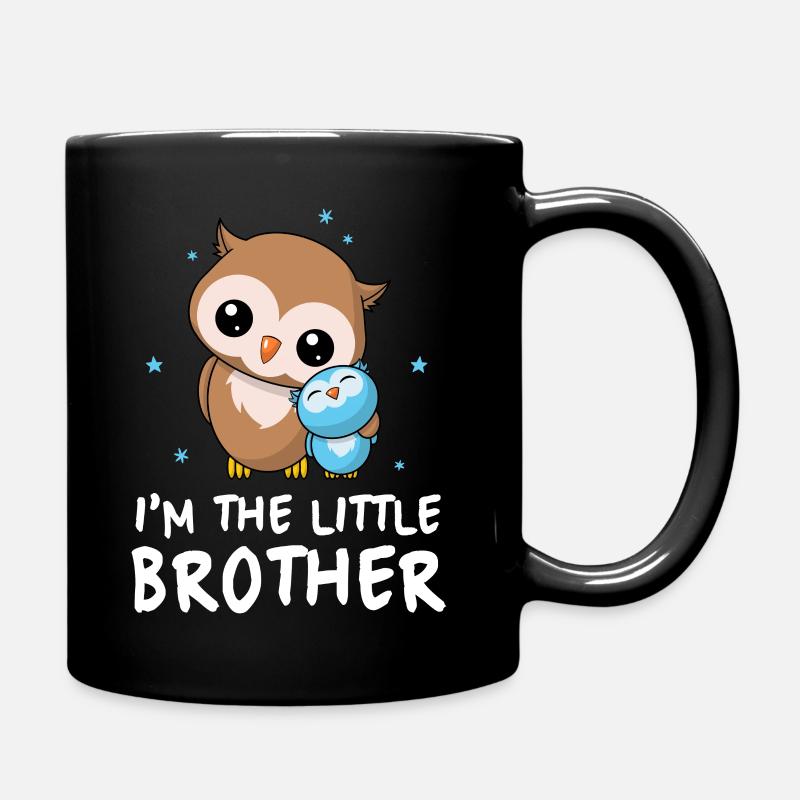 I'm The Little Brother - Kleiner Bruder Süße Eulen - Tasse einfarbig - Schwarz