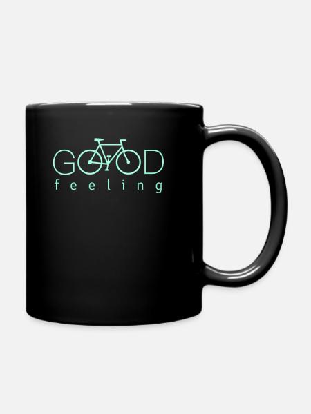 cool bike design, good feeling - Full Colour Mug - black