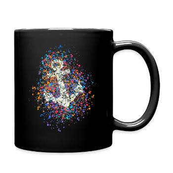 Anchor symbol color splashes splashes splashes - Full Colour Mug - black - Right
