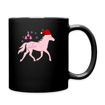 Ein Pferd zu Weihnachten - Tasse einfarbig - Schwarz - Rechts