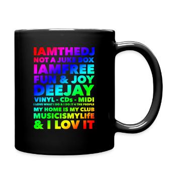 I AM THE DJ - Tasse einfarbig - Schwarz - Rechts